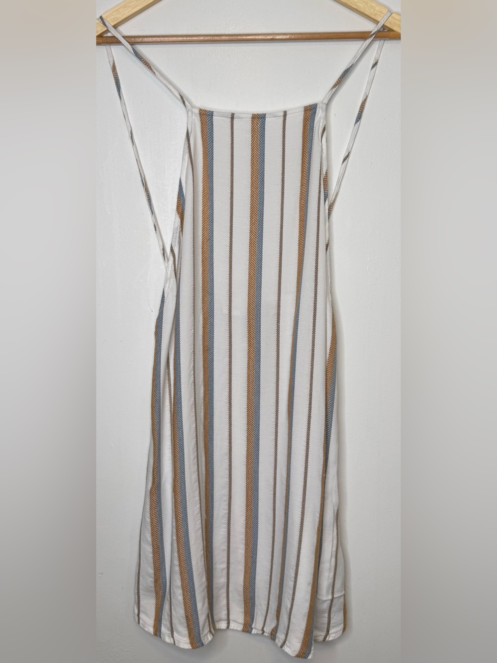 Onia | Blue & Cognac Striped Cutout Mini Dress | Size Small